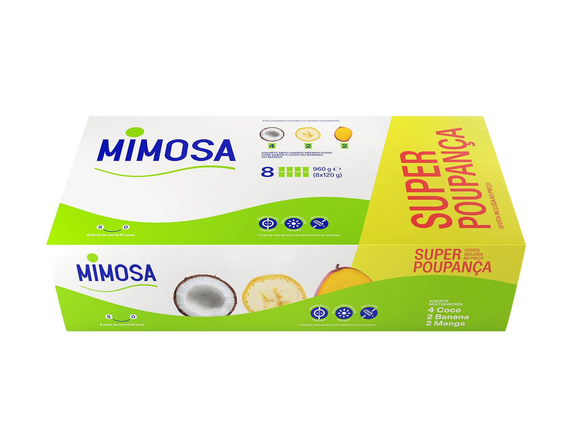 IOGURTE AROMA MIMOSA COCO/MANGA/BANANA 8X120G image number 0