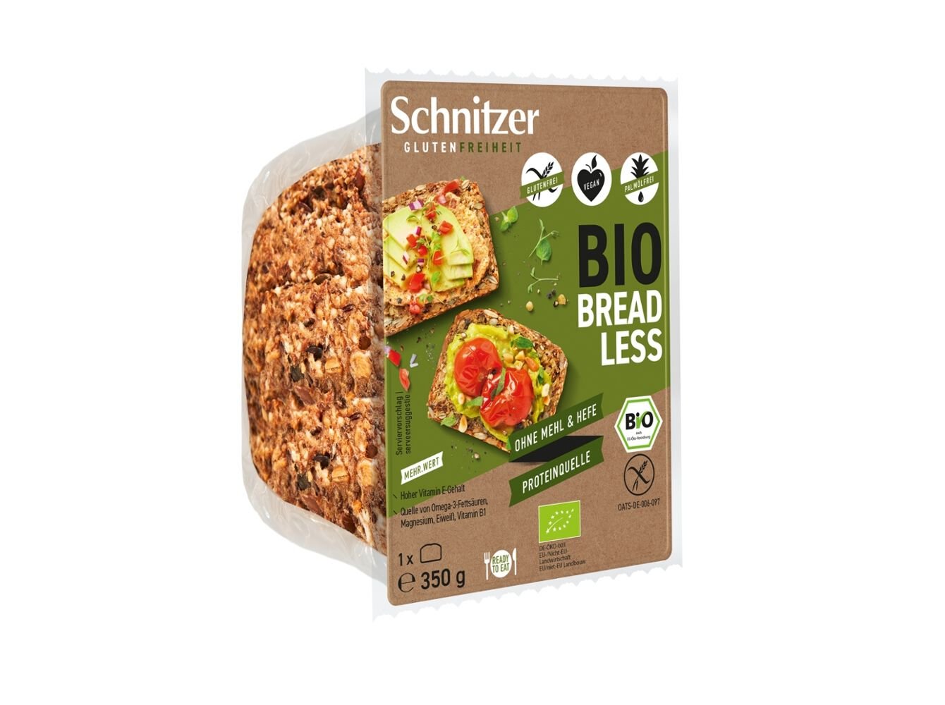 P&Atilde;O "BREAD LESS" SCHNITZER SEM FARINHA E GL&Uacute;TEN BIO 350G