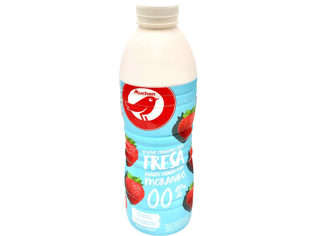 IOGURTE AUCHAN L&Iacute;QUIDO MAGRO MORANGO 1KG