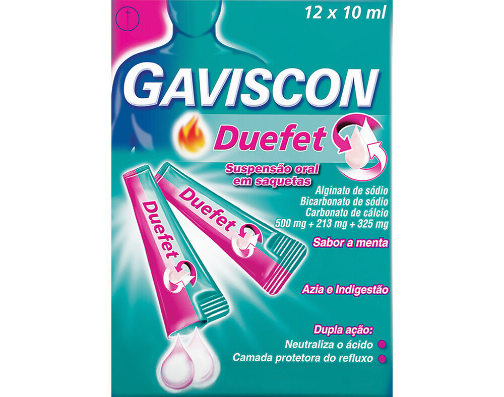 SUSPENS&Atilde;O GAVISCON DUEFET ORAL SAQUETAS 12UN