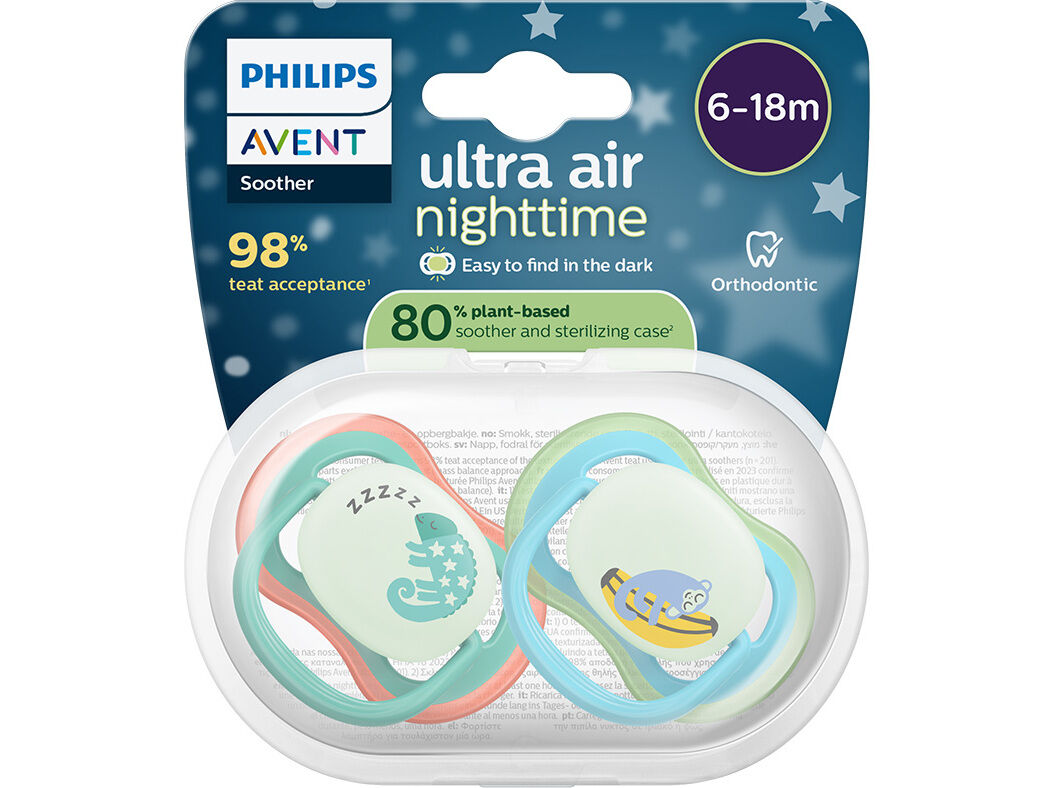 CHUPETA AVENT ULTRA AIR NT 6-18M VER/AZ 2UN