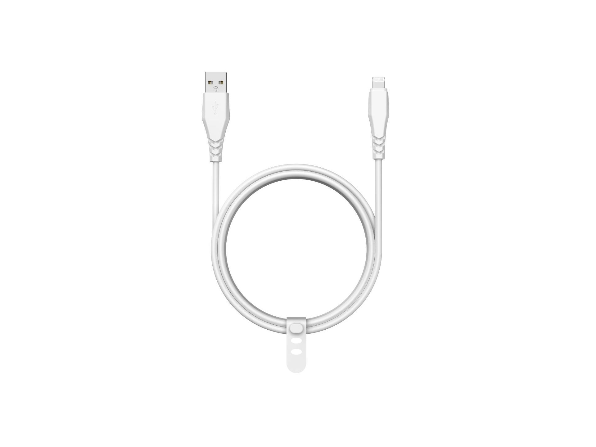 CABO USBA TO 8PIN QILIVE 600184379 BRANCO 1.2M 2.4A MFI image number 0