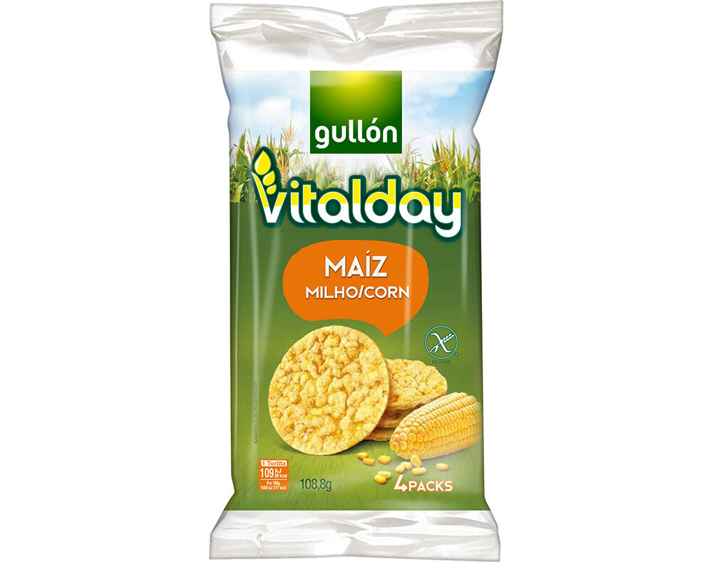 TORTITAS GULLON VITALDAY MILHO 108.8G