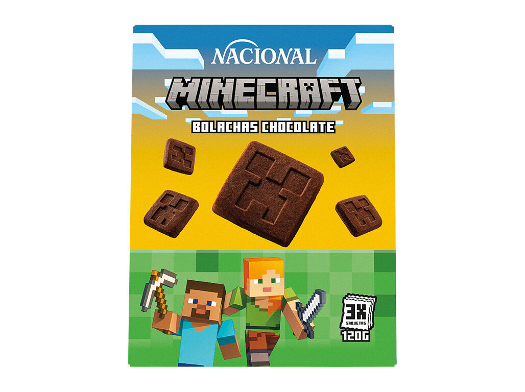 BOLACHAS NACIONAL CHOCOLATE MINECRAFT 120G image number 0