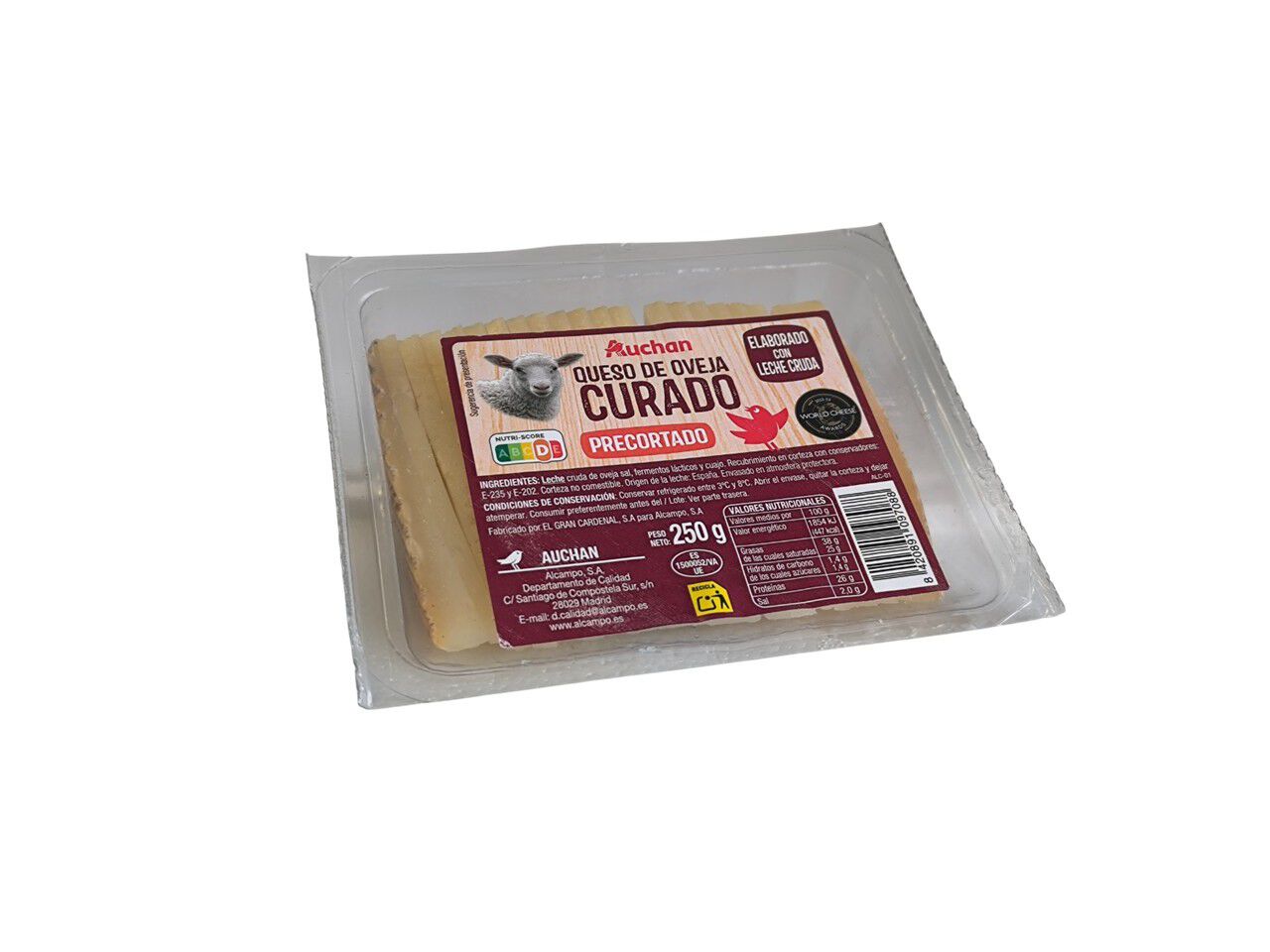 QUEIJO OVELHA CURADO AUCHAN 250G image number 0