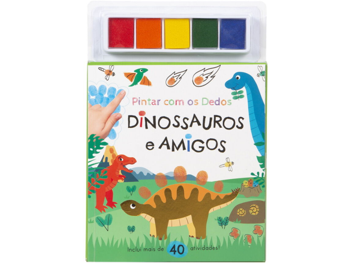 LIVRO PINTAR COM OS DEDOS DINOSSAUROS E AMIGOS image number 1