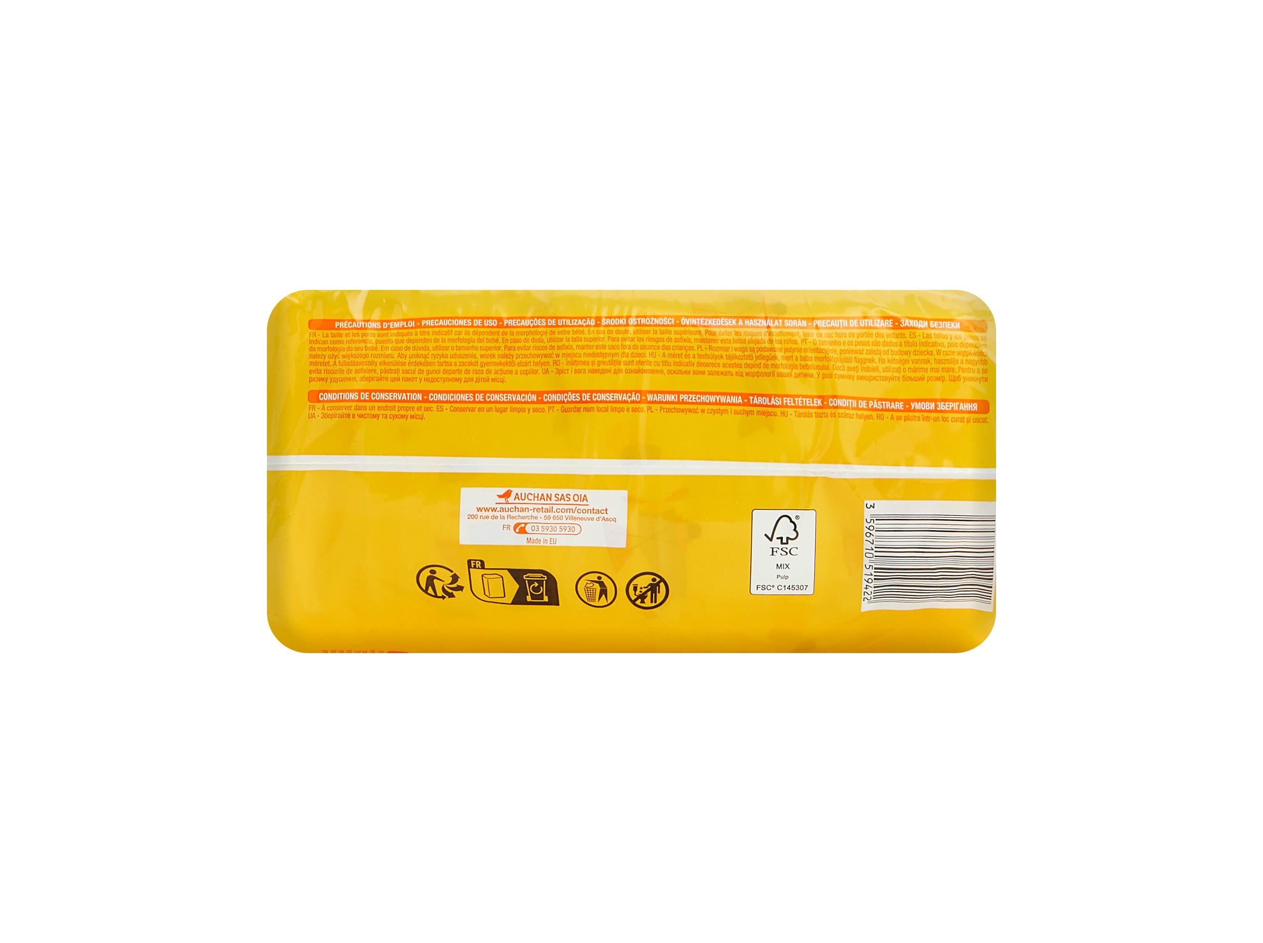 FRALDAS CUECA AUCHAN BABY TAMANHO 7 +18KG 15UN image number 3