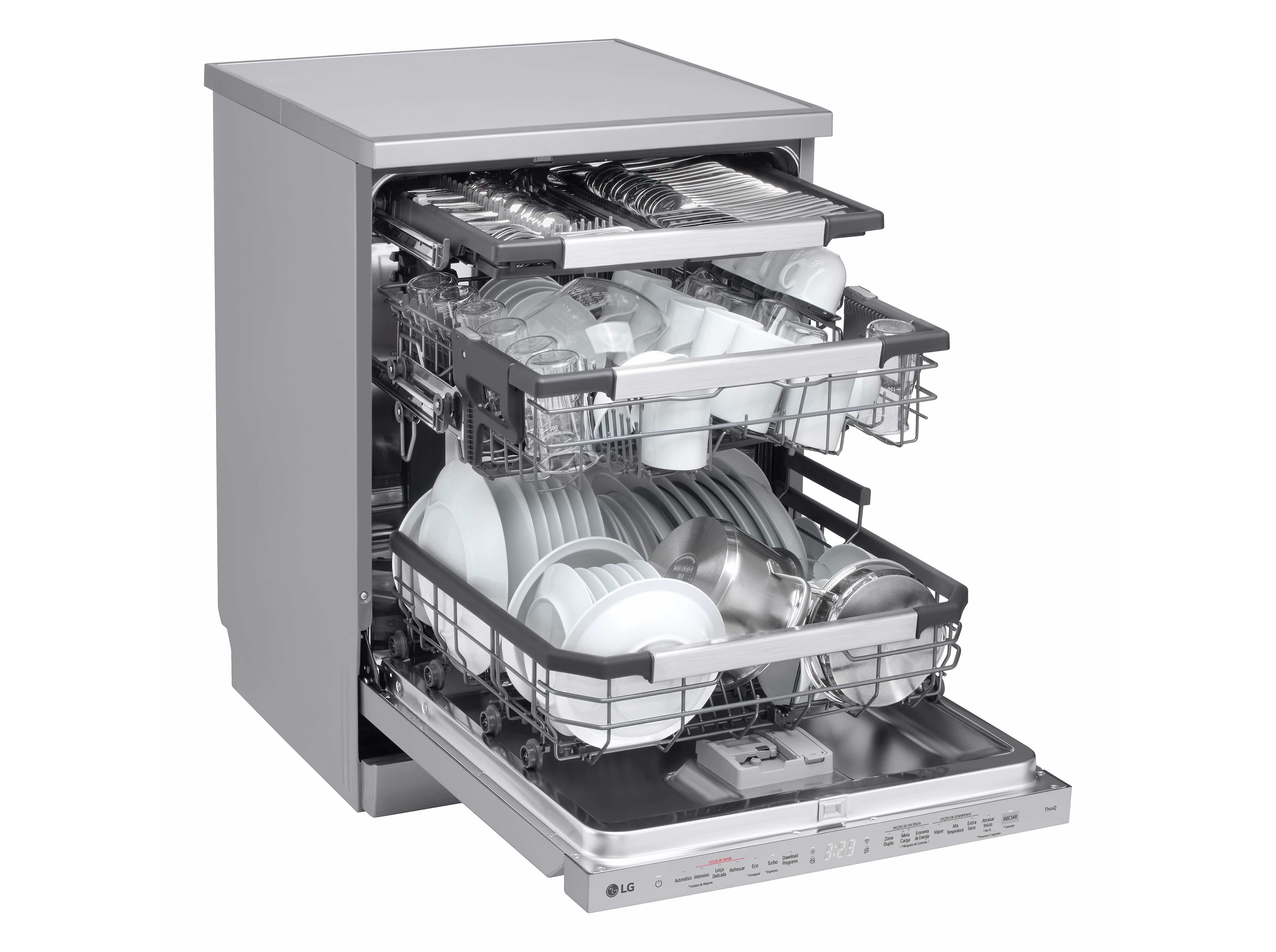 M&Aacute;QUINA LAVAR LOI&Ccedil;A LG DF587HVS A SILVER 14CONJUNTOS image number 1