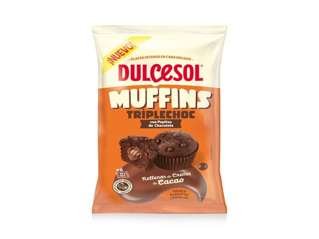MUFFINS DULCESOL TRIPLECHOC RECHEADOS 240G image number 0