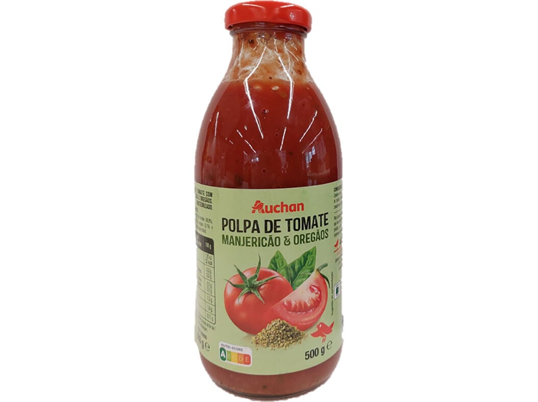 POLPA DE TOMATE AUCHAN MANJERIC&Atilde;O E OREG&Atilde;OS 500G