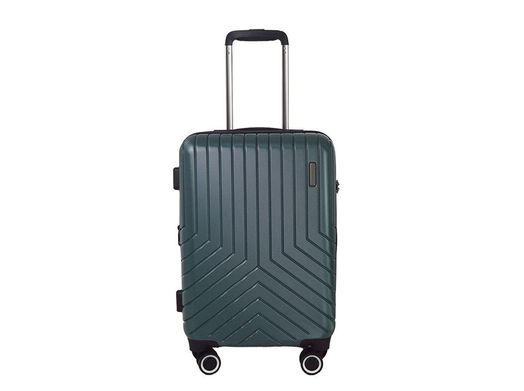 MALA DE CABINE R&Iacute;GIDA AIRPORT VERDE METAL 8 RODAS 35X55X23CM image number 0