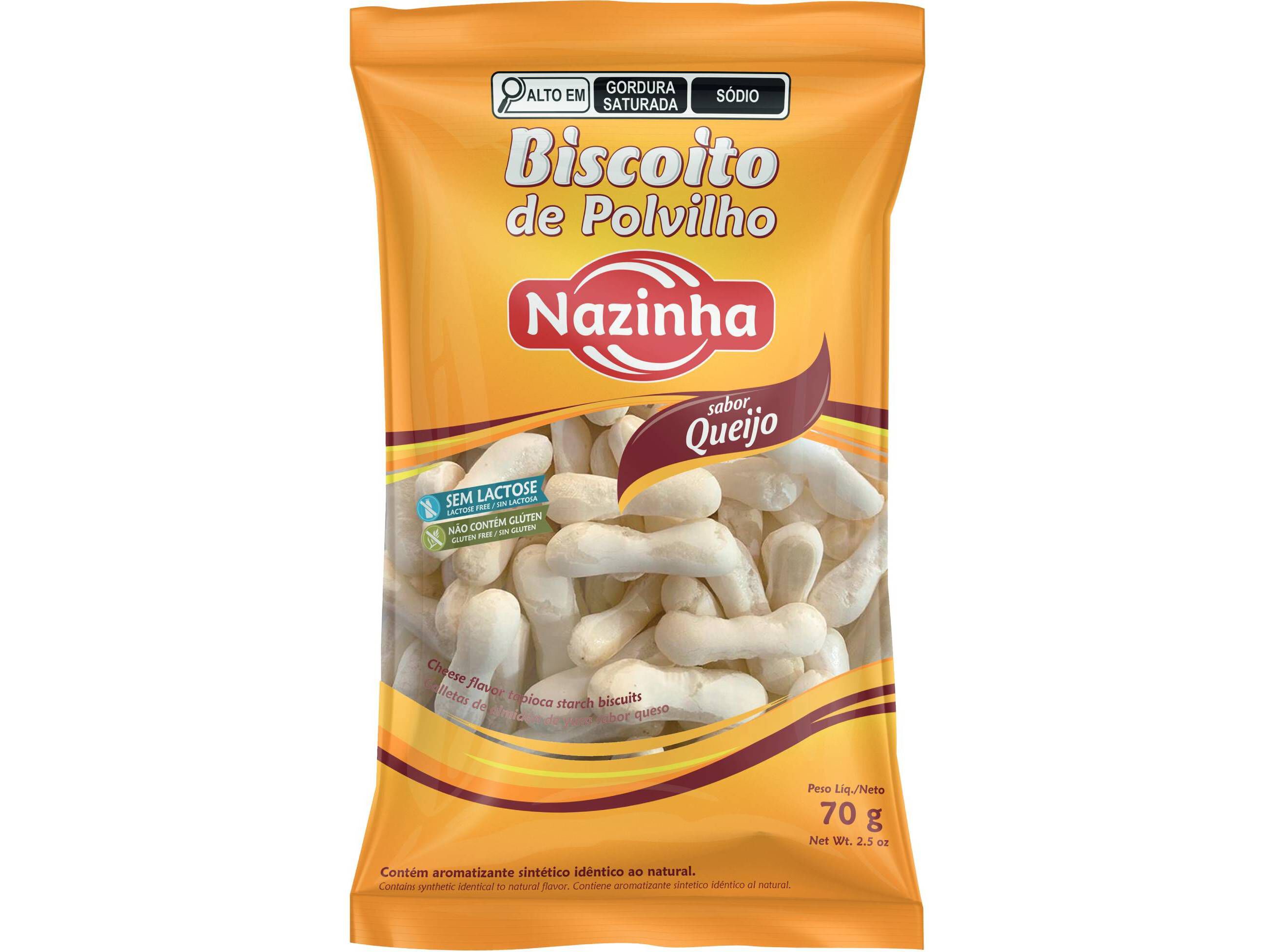BISCOITO POLVILHO NAZINHA QUEIJO 70G image number 1