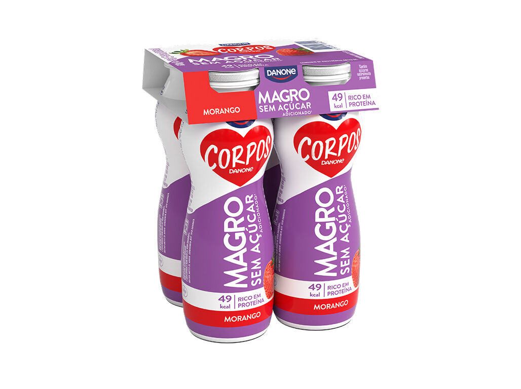 IOGURTE CORPOS DANONE MAGRO L&Iacute;QUIDO MORANGO 4X155G image number 0