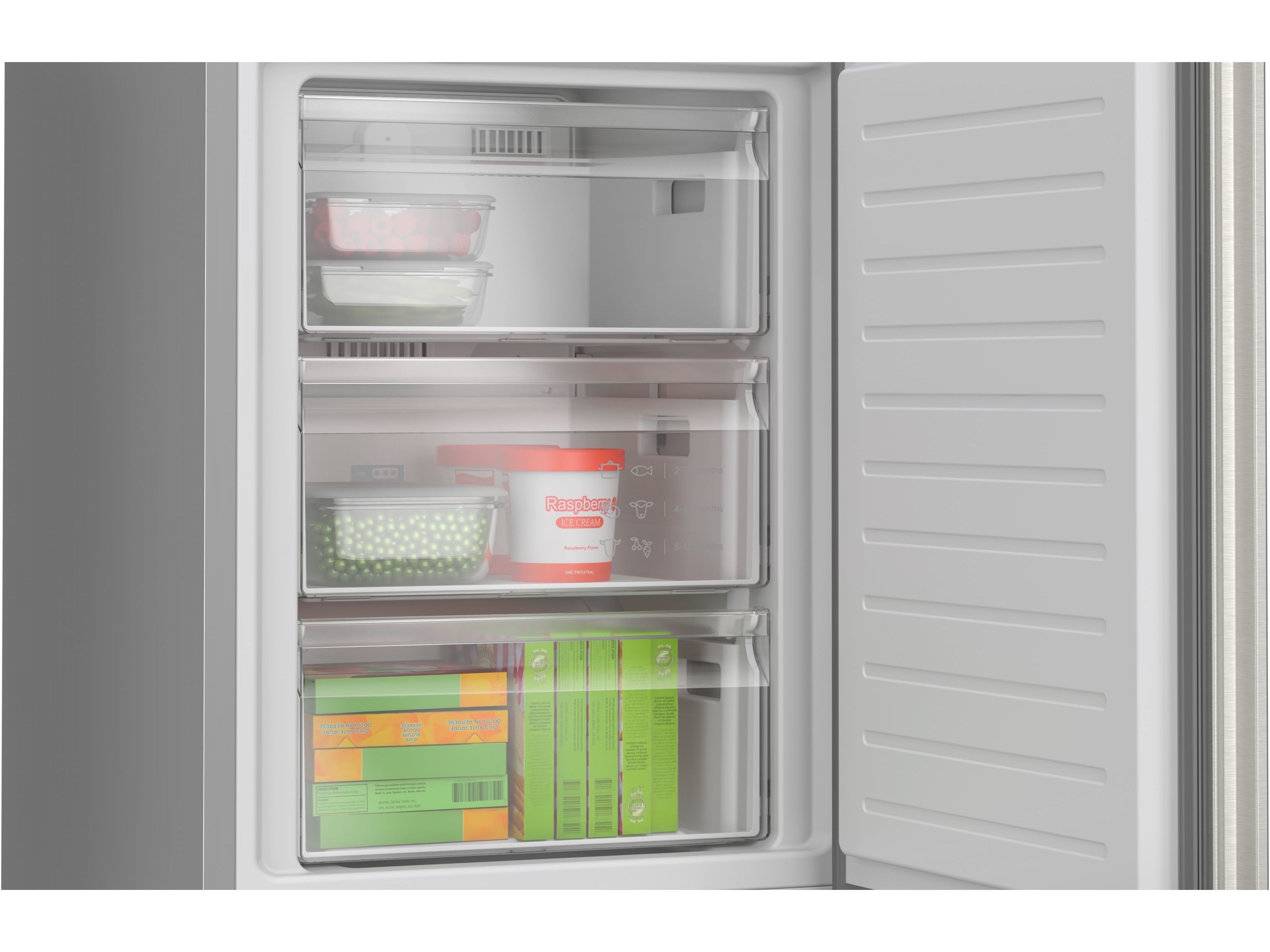 FRIGOR&Iacute;FICO COMBINADO BOSCH KGN362ICF NO FROST C 321L INOX image number 4