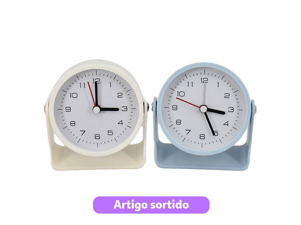 REL&Oacute;GIO DESPERTADOR ACTUEL 9.6X10.3CM CORES SORTIDAS