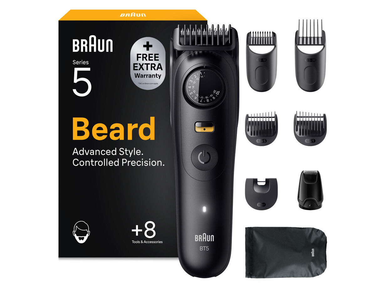 APARADOR DE BARBA BRAUN BT5560 S&Eacute;RIE 5 120 MIN WET & DRY image number 0