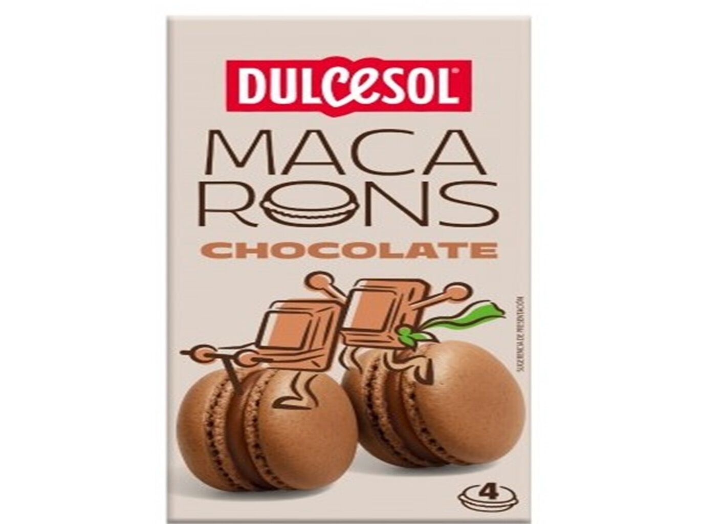 MACARONS DULCESOL SABOR CHOCOLATE 4UN 80G image number 0