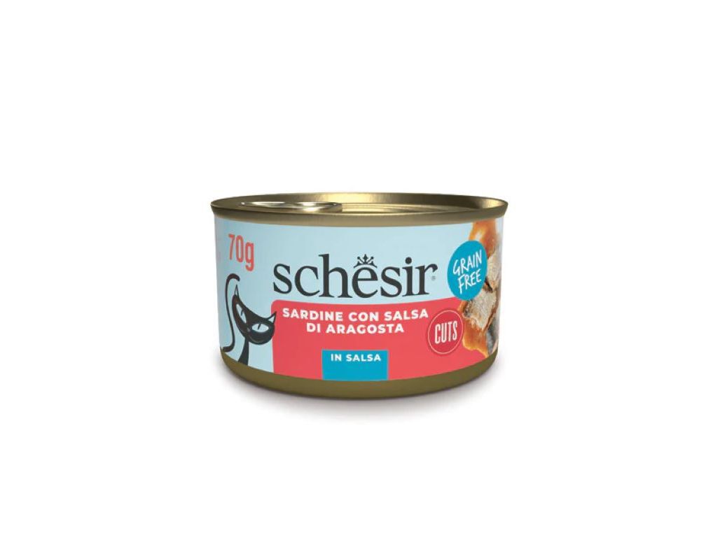 COMIDA H&Uacute;MIDA GATO SCHESIR SARDINHA/LAGOSTA 70G