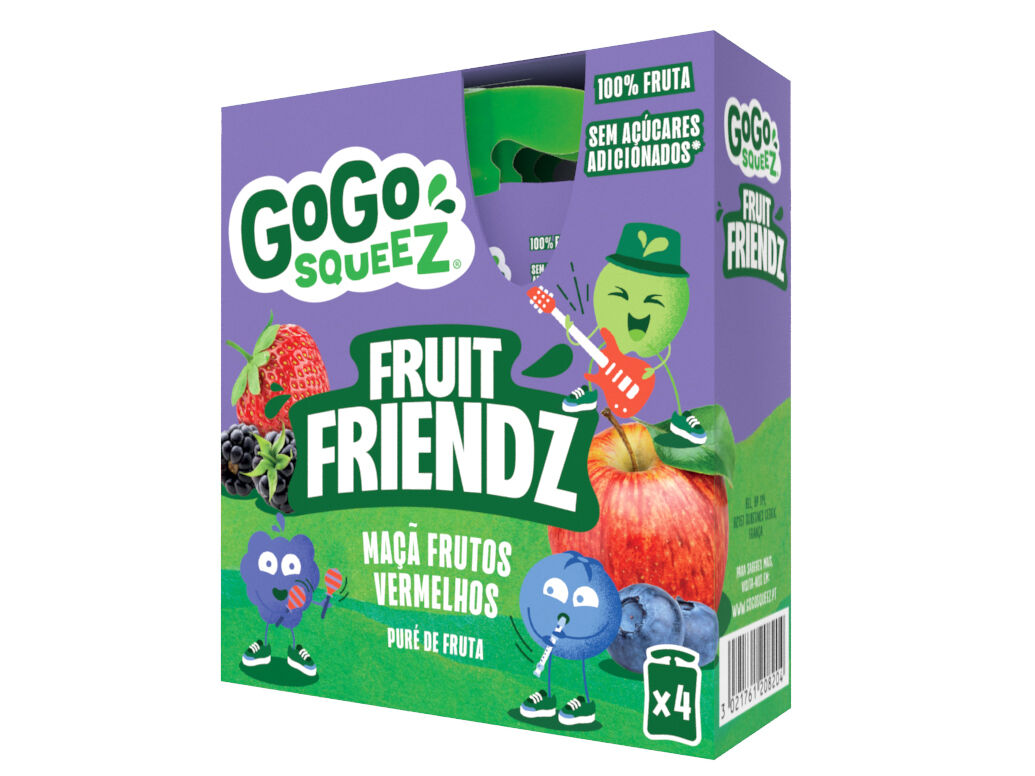SAQUETAS FRUTA GO GO SQUEEZ FRUTOS VERMELHOS 4X90G