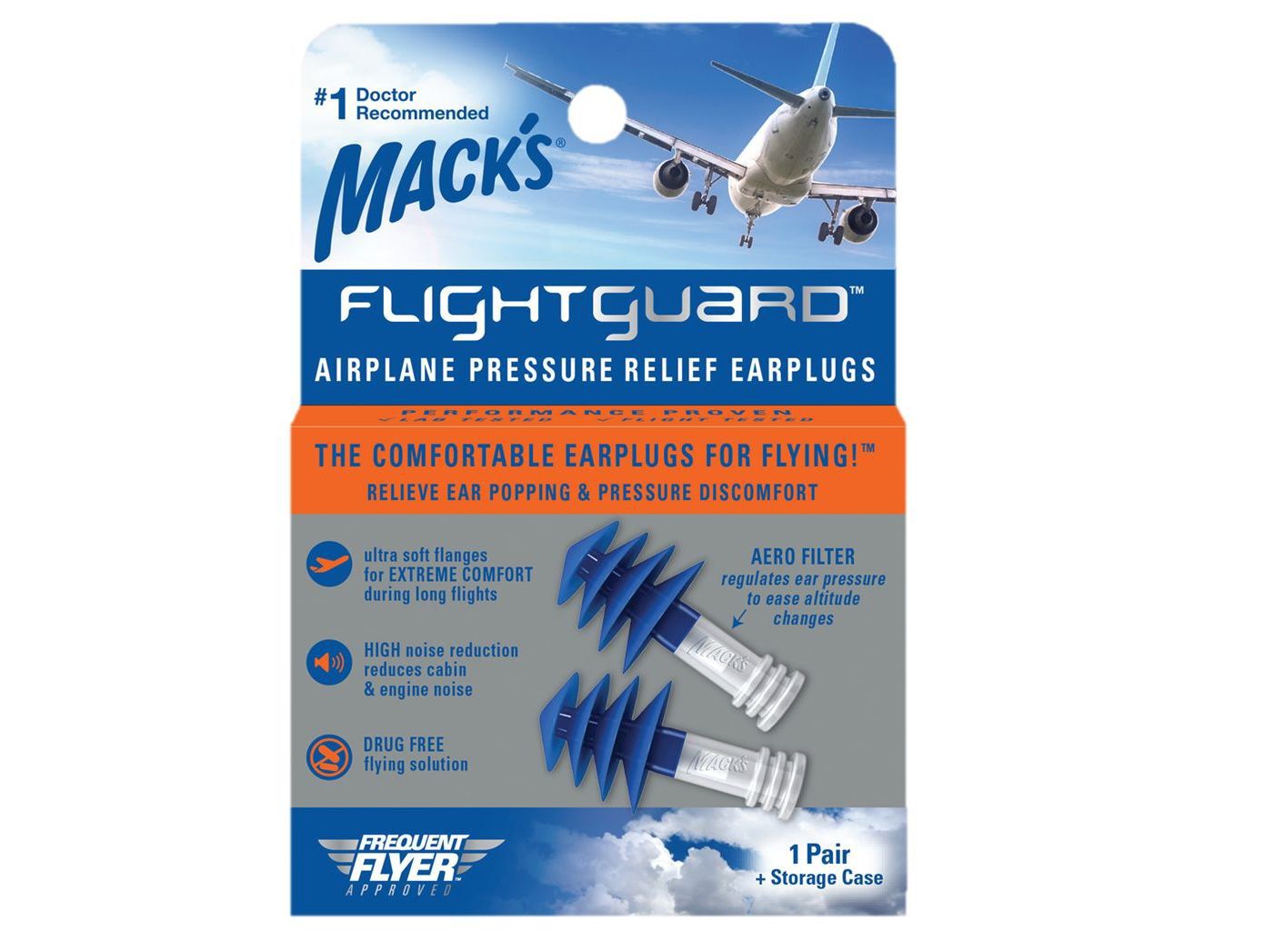 TAMP&Otilde;ES AURICULARES MACK'S FLIGHTGUARD 1 PAR image number 0