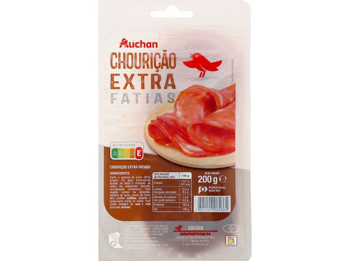 CHOURI&Ccedil;&Atilde;O AUCHAN FATIAS 200G image number 1