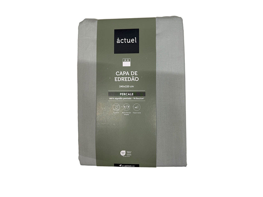 CAPA EDRED&Atilde;O ACTUEL PERCALE CINZENTO 240X220CM