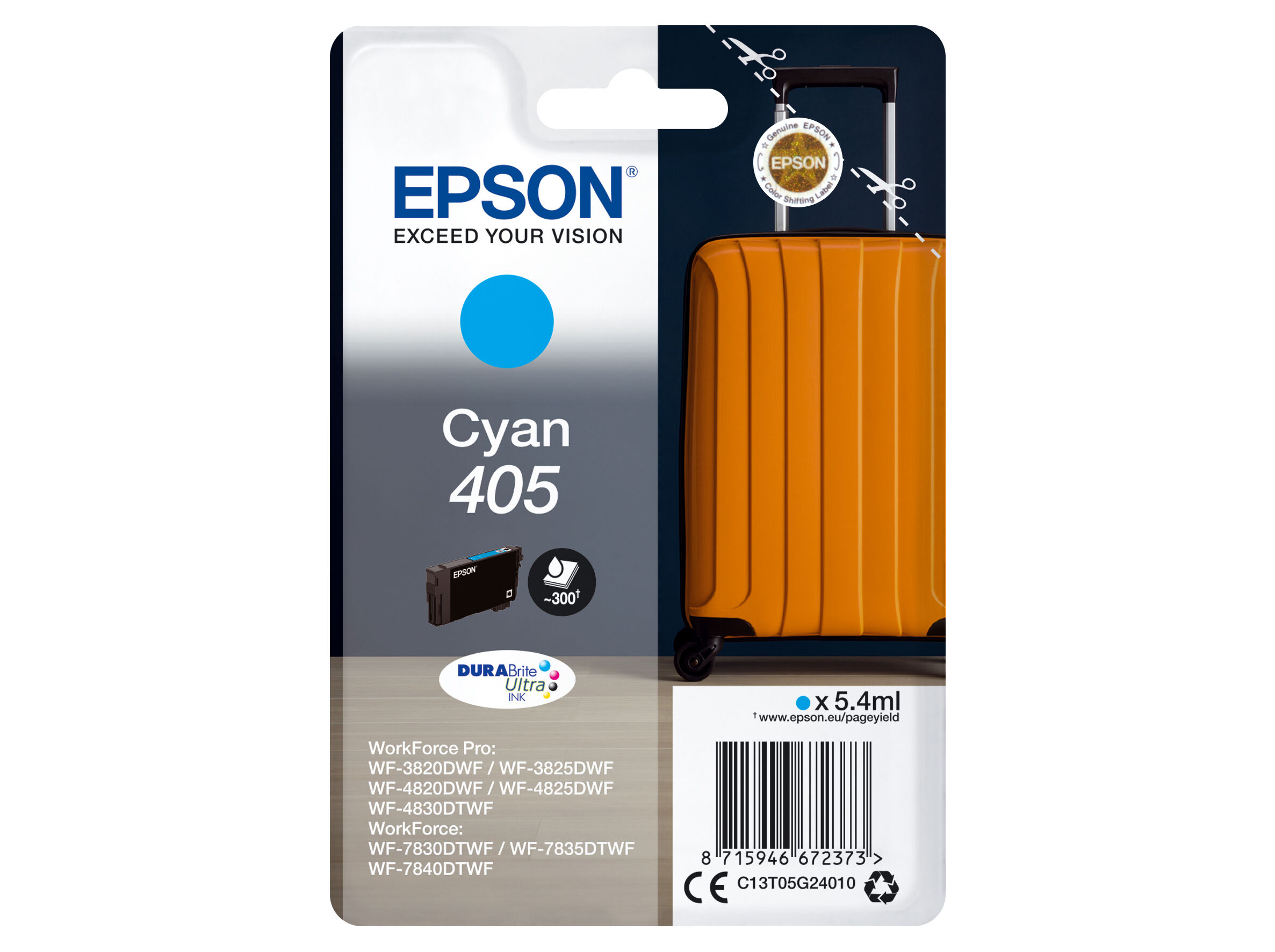 TINTEIRO ORIGINAL EPSON DURABRITE AZUL 405 image number 0