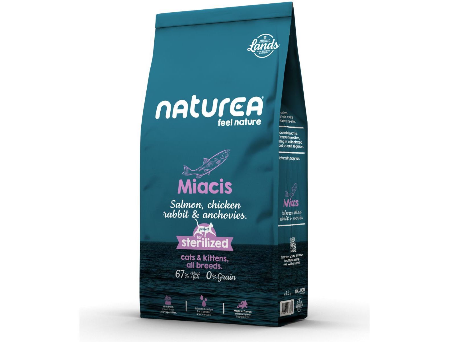 RA&Ccedil;&Atilde;O PARA GATO E GATINHOS NATUREA MIACIS 1.6KG image number 1