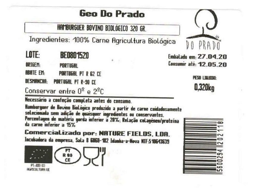HAMB&Uacute;RGUER GEO DO PRADO BOVINO BIO 320G image number 1