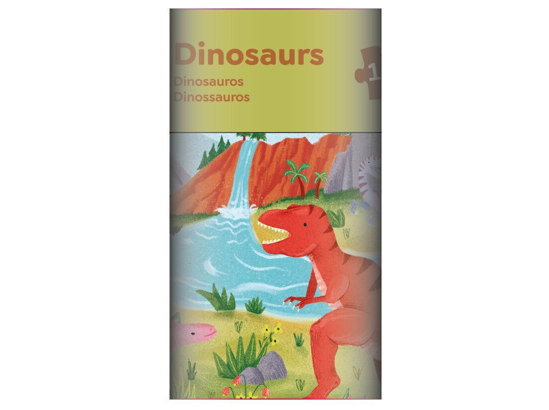 PUZZLE TUBO DINOSSAUROS OLIVO 100 PE&Ccedil;AS image number 0