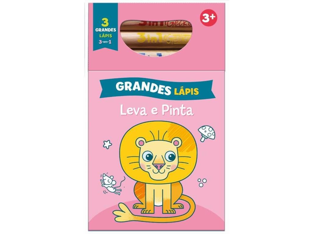 LIVRO LEVA E PINTA COM GRANDES L&Aacute;PIS ROSA-LE&Atilde;O image number 0