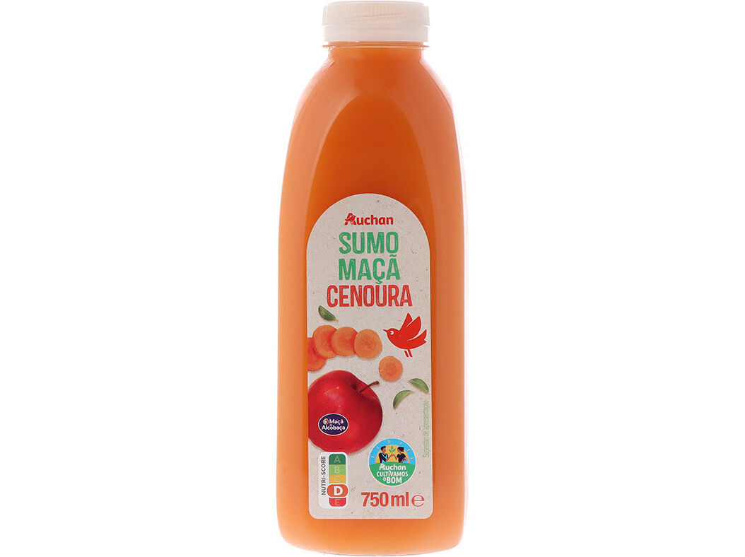 SUMO MA&Ccedil;&Atilde; CENOURA AUCHAN CULTIVAMOS O BOM 750 ML