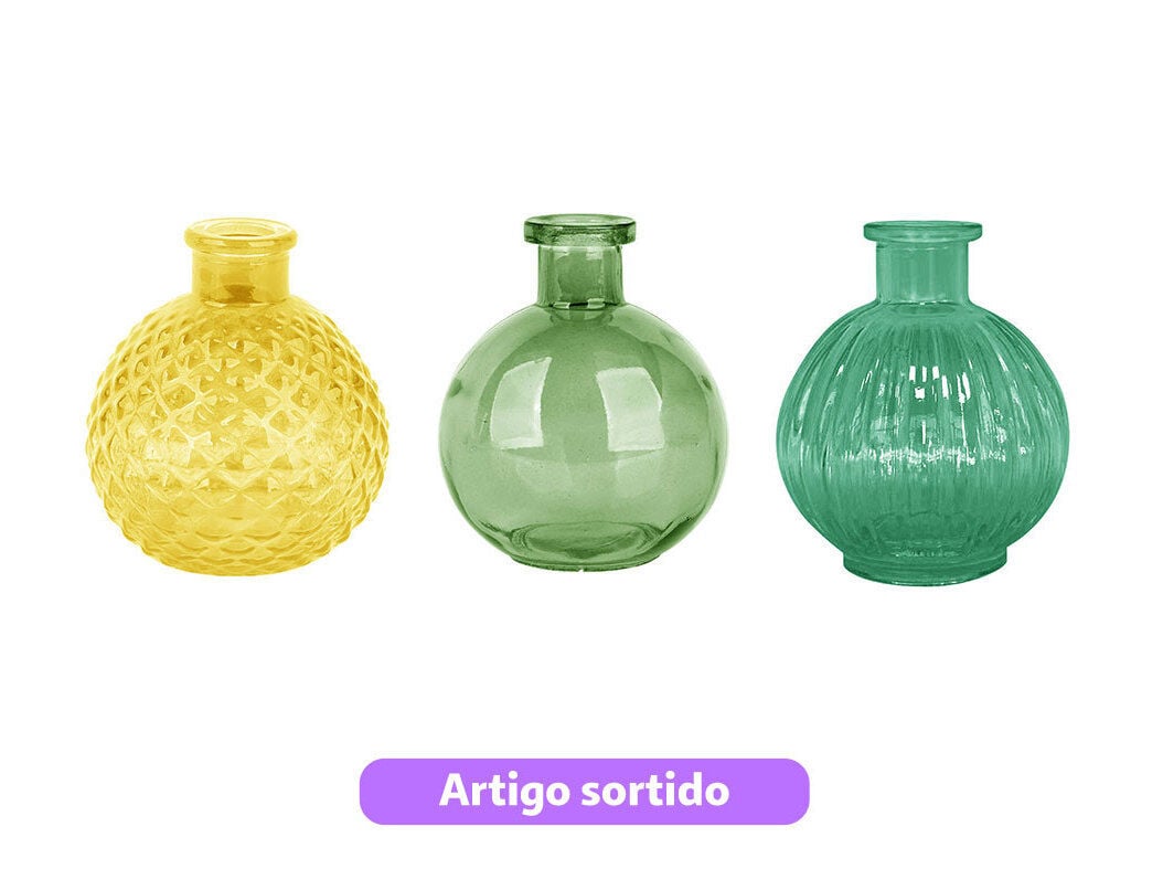 JARRA FORMA BAL&Atilde;O VIDRO ACTUEL 8.5X8.5X10.3CM MODELOS SORTIDOS