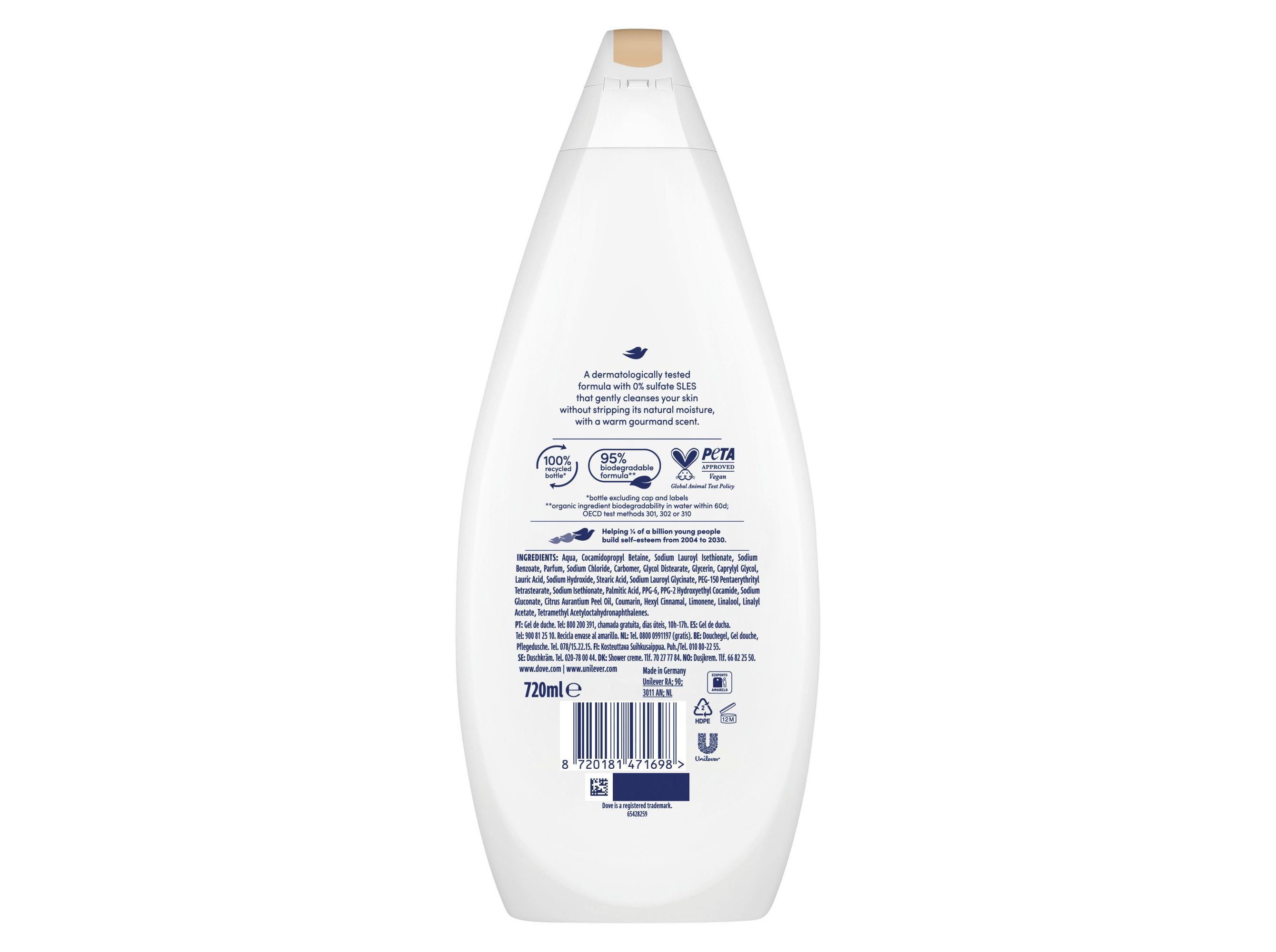 GEL BANHO DOVE GENTLE PAMPER 720ML image number 2