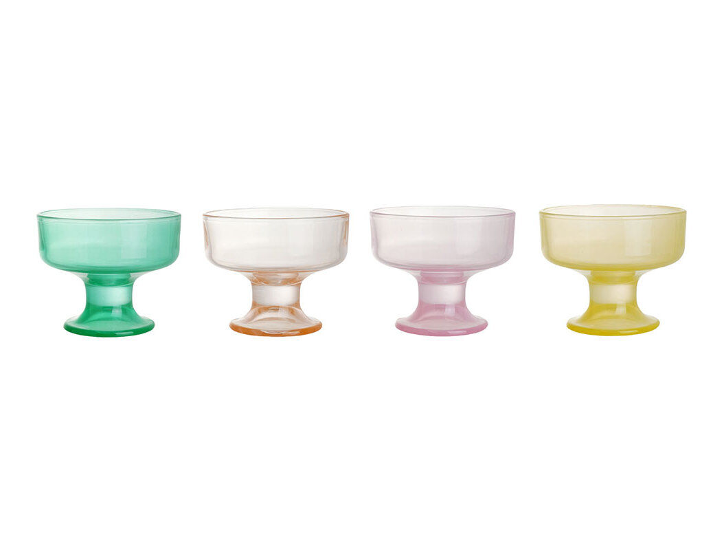 CONJUNTO DE 4 TA&Ccedil;AS PARA GELADO VIDRO ACTUEL &Oslash;10CM
