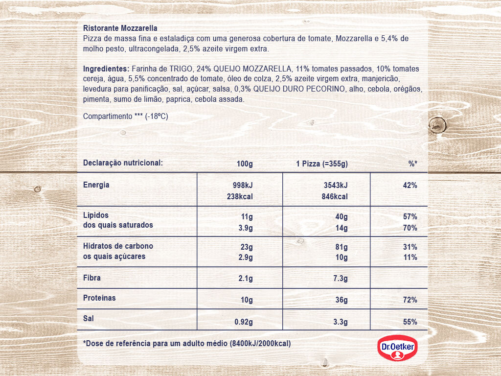 PIZZA RISTORANTE DR.OETKER MOZZARELLA 355GR image number 1