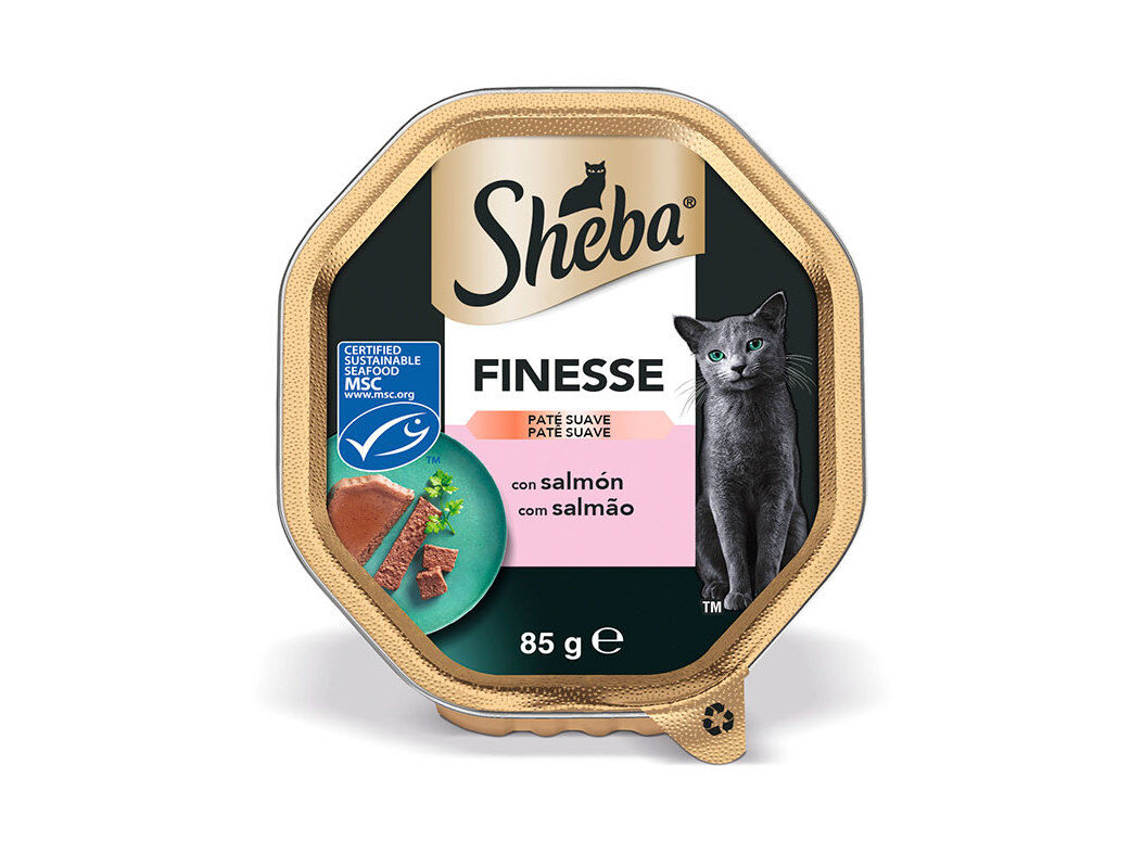 COMIDA H&Uacute;MIDA GATO SHEBA TERRINA SALM&Atilde;O 85G image number 0