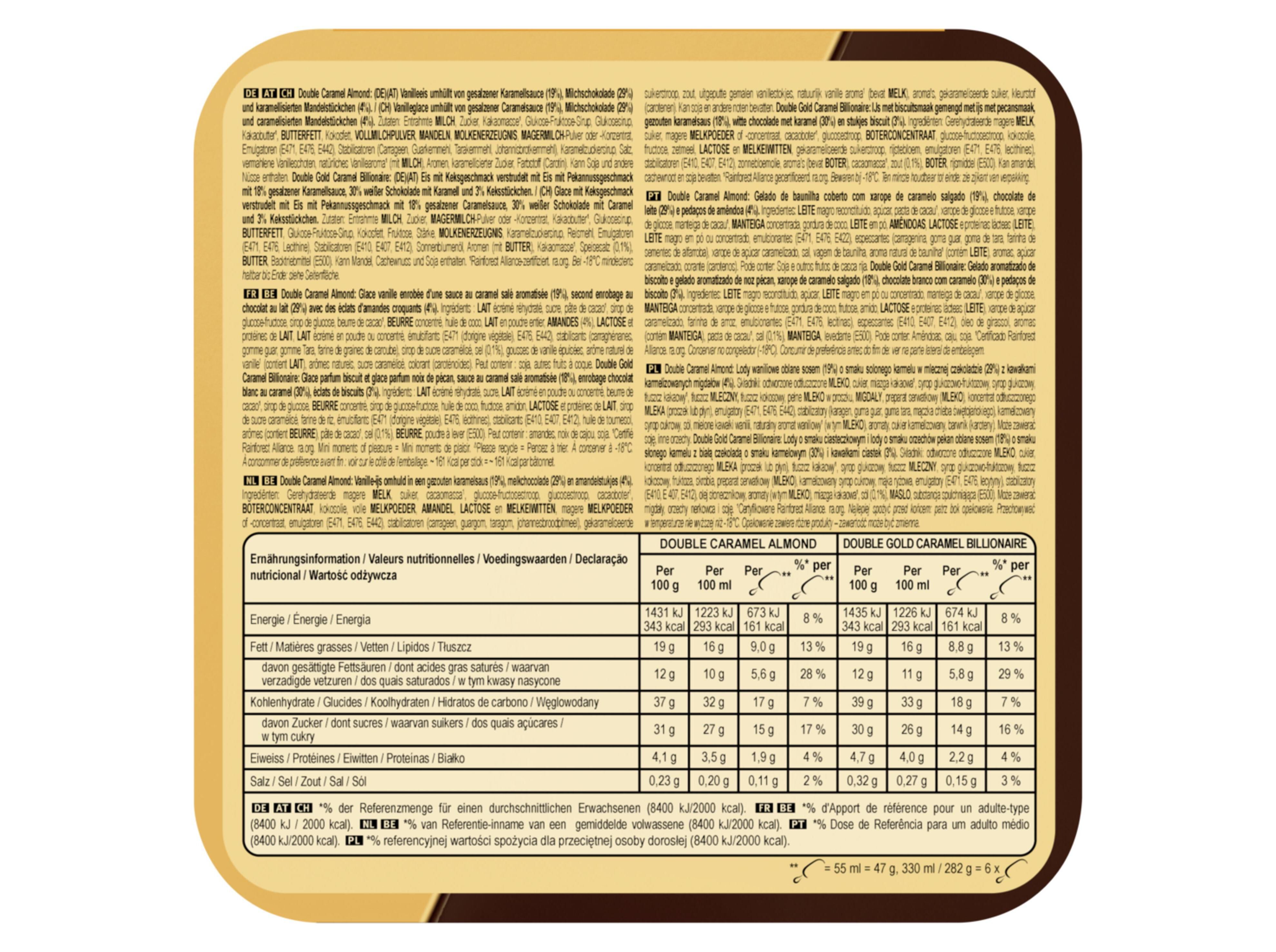 GELADO MAGNUM MINI CARAMELO AMENDOA 6X55ML image number 1