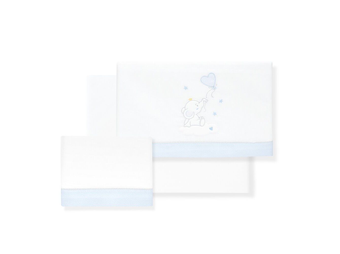 CONJUNTO DE LEN&Ccedil;&Oacute;IS CAMA INTERBABY BORDADO-AZUL 60X120CM image number 1