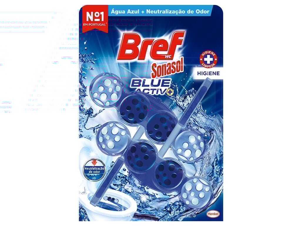 BLOCO SANIT&Aacute;RIO BREF SONASOL BLUE ACTIVE HIGIENE 2X50G