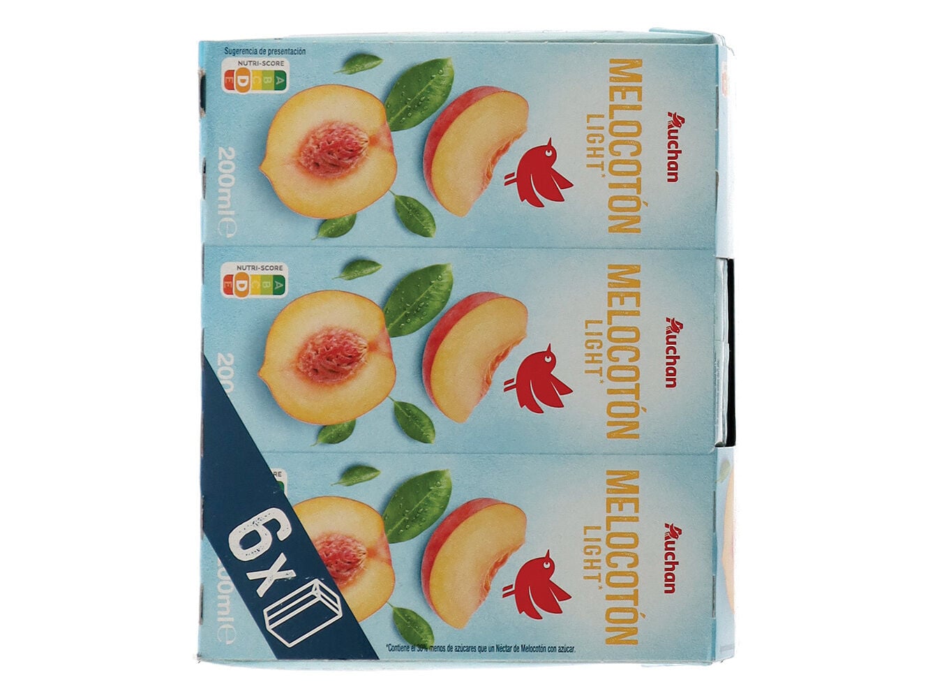 N&Eacute;CTAR AUCHAN P&Ecirc;SSEGO LIGHT 6X200ML image number 1