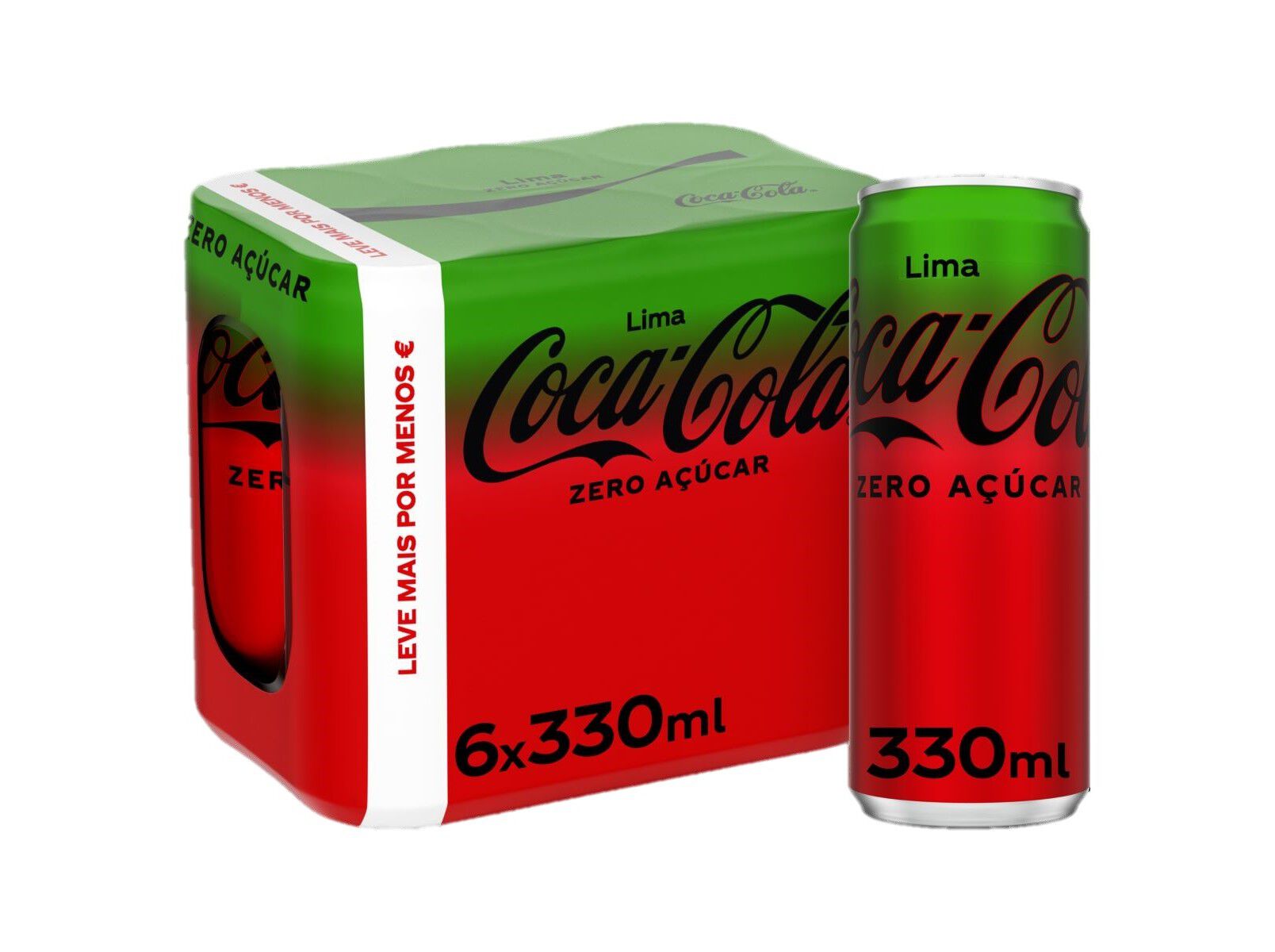 REFRIGERANTE C/ G&Aacute;S COCA-COLA ZERO LIMA LATA 6X0.33L image number 0