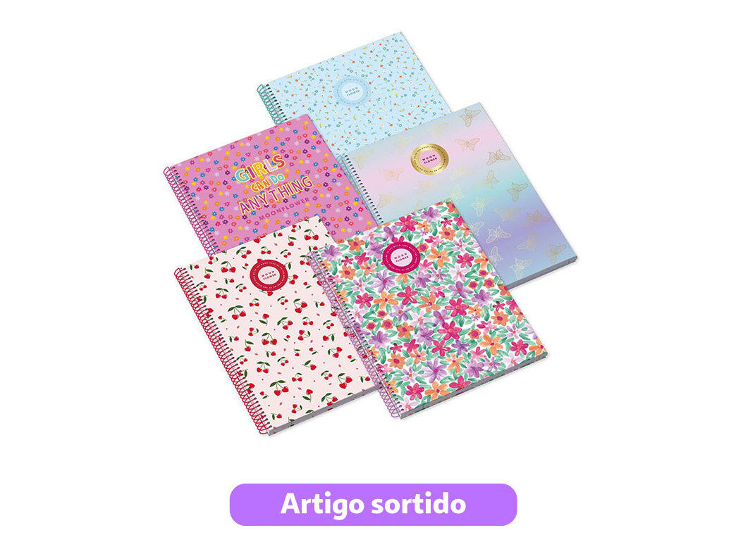 CADERNO ESPIRAL A4 AMBAR TEEN MOONFLOWER 80 FOLHAS 90G MODELOS SORTIDOS image number 0