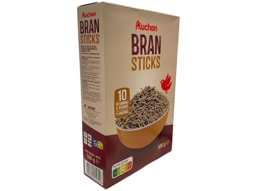 CEREAIS AUCHAN BRAN STICKS 500G