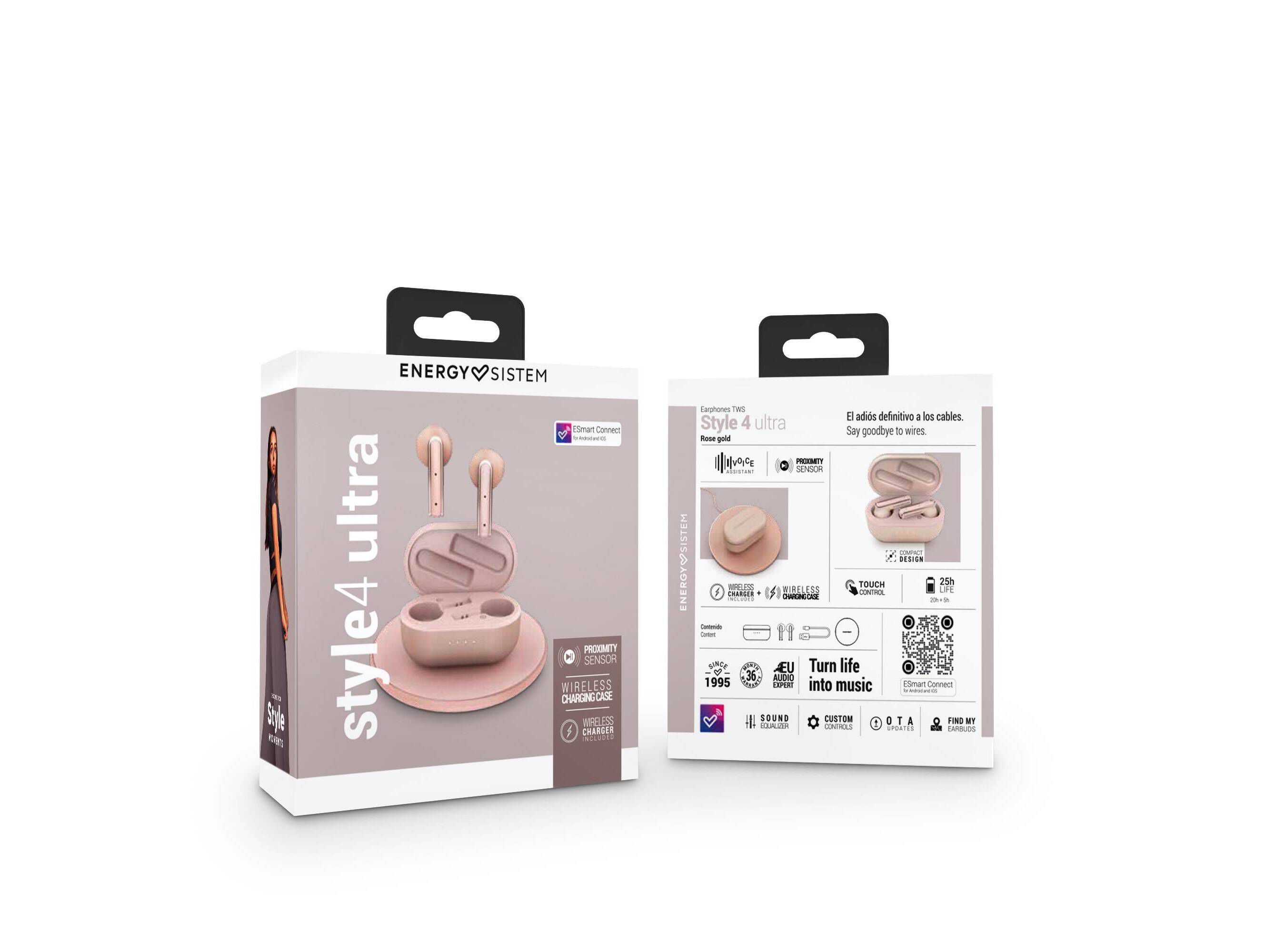 AURICULARES ENERGY SISTEM STYLE 4 ULTRA ROSA TWS image number 6