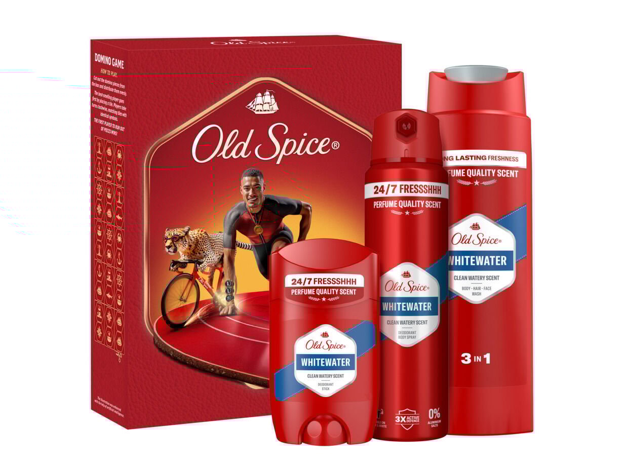 CONJUNTO OLD SPICE WHITEWATER STICK+SPRAY+FACE/BODY/HAIR WAS image number 0