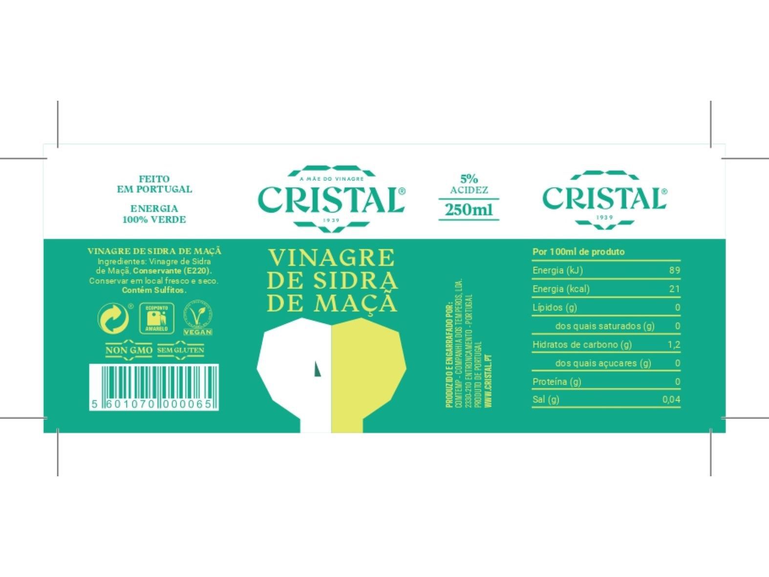 VINAGRE DE SIDRA CRISTAL 250ML image number 1