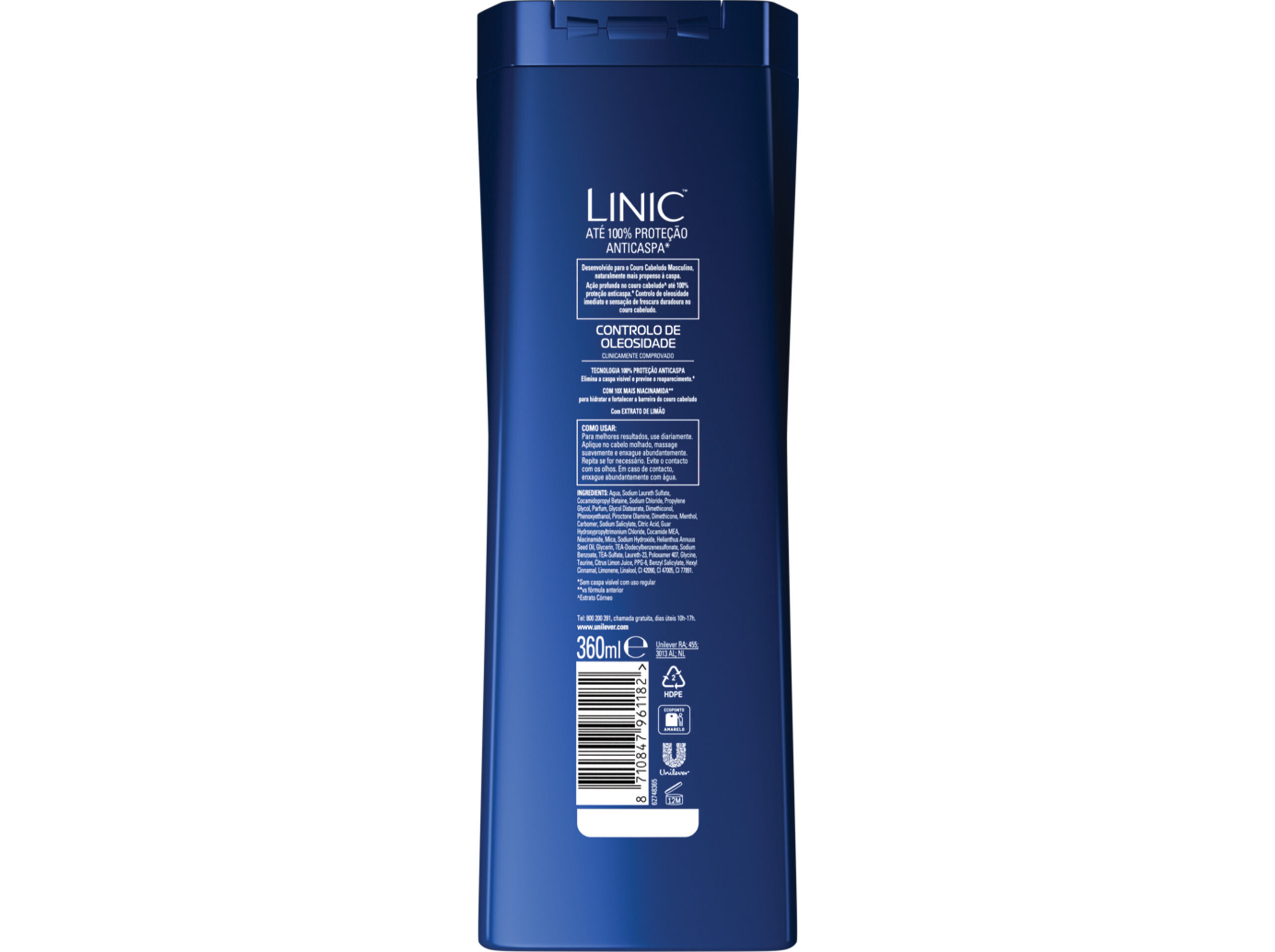 CHAMP&Ocirc; LINIC ANTI-CASPA MEN CONTROLO OLEOSIDADE 360ML image number 1