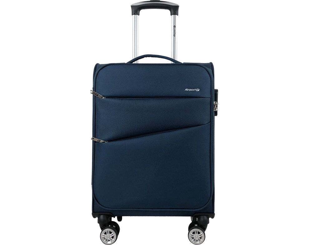 MALA DE CABINE FLEX&Iacute;VEL AIRPORT AZUL 8 RODAS 55CM