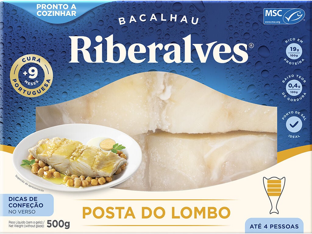 BACALHAU RIBERALVES POSTA DO LOMBO 9M CURA MSC 500G